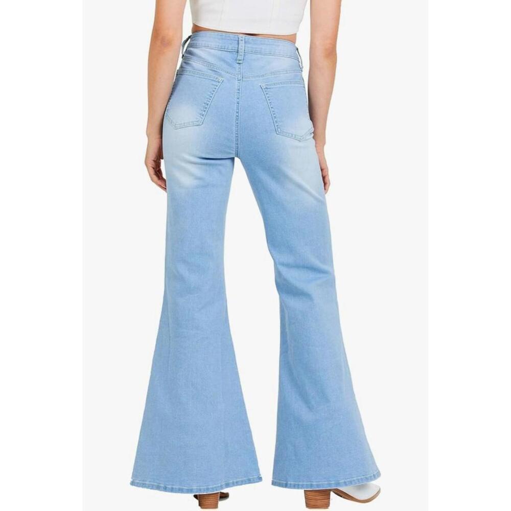 Altar'd State Women's Janice Fit and Flare Jeans High Waisted Wide Leg - Picture 4 of 10
